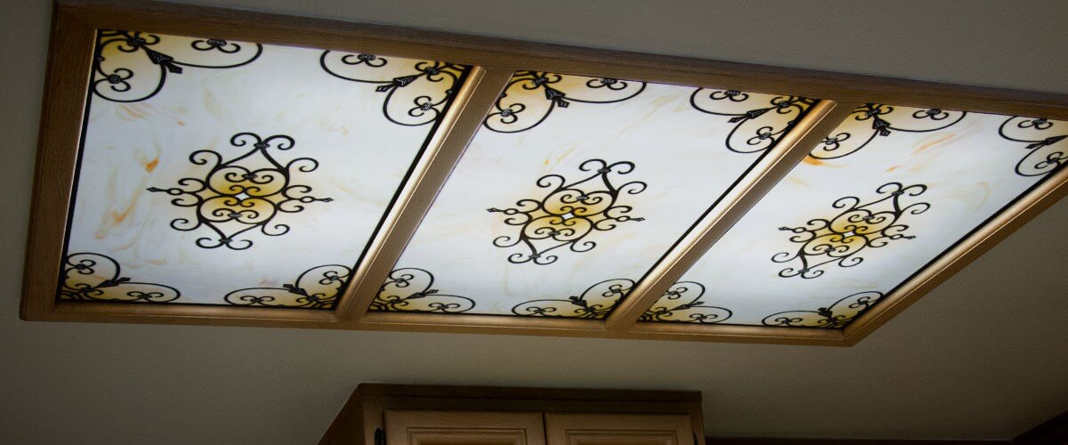 dyi fluorescent light covers for kitchen